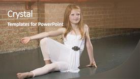  Presentation with ballerina - Amazing slides having beautiful young and talented dancer posing at a dance studio full length photo of a cute ballerina with copy space backdrop and a coral colored foreground