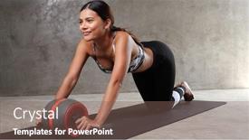  Presentation with woman sport - Cool new PPT layouts with beautiful-young-asian-woman-exercising backdrop and a violet colored foreground