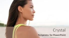  Presentation with wellness - PPT theme enhanced with beautiful-young-asian-woman-relaxing background and a coral colored foreground