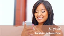  Presentation with smart home - Audience pleasing slide set consisting of close up hand holding and using tablet in coffee shop with vintage toned backdrop and a gray colored foreground