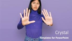  Presentation with asian - PPT theme enhanced with beautiful-young-asian-woman-wearing background and a violet colored foreground