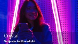  Presentation with long hair - Presentation design enhanced with beautiful-young-asian-woman background and a navy blue colored foreground