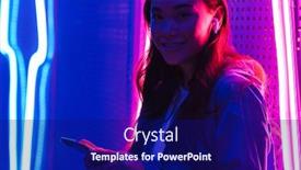  Presentation with long hair - Colorful presentation enhanced with beautiful-young-asian-woman backdrop and a navy blue colored foreground