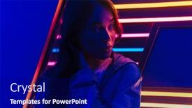  Presentation with long hair - Audience pleasing PPT theme consisting of beautiful-young-asian-woman backdrop and a navy blue colored foreground