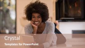  Presentation with black women - Presentation design with beautiful-young-black-women-used background and a coral colored foreground