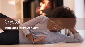  Presentation with black women - Slide deck having beautiful-young-black-women-used background and a tawny brown colored foreground