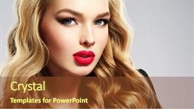  Presentation with beautiful young girl red - PPT theme featuring beautiful young blond girl background and a  colored foreground