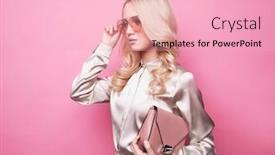  Presentation with glasses - Cool new presentation with beautiful-young-blond-woman backdrop and a lemonade colored foreground