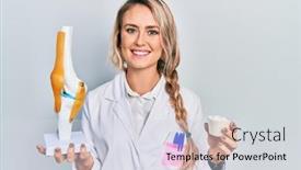  Presentation with protein - Slide deck enhanced with beautiful-young-blonde-doctor-woman background and a sky blue colored foreground