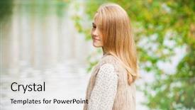  Presentation with summer - Beautiful presentation design featuring beautiful young blonde little girl backdrop and a lemonade colored foreground