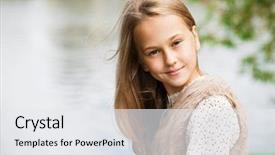  Presentation with girl scouts explorer summer - Presentation theme consisting of beautiful young blonde little girl background and a white colored foreground