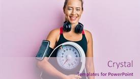  Presentation with weight loss woman showing - Theme featuring beautiful-young-blonde-sporty-woman background and a lemonade colored foreground