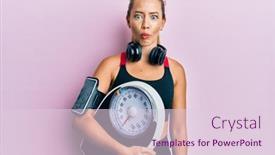  Presentation with loss - PPT theme having beautiful-young-blonde-sporty-woman background and a lemonade colored foreground