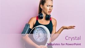  Presentation with loss - Colorful slide set enhanced with beautiful-young-blonde-sporty-woman backdrop and a lemonade colored foreground