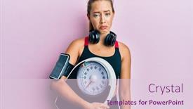  Presentation with woman crying - Presentation design having beautiful-young-blonde-sporty-woman background and a lemonade colored foreground