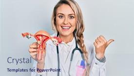  Presentation with mouth - Presentation having beautiful-young-blonde-woman-holding background and a lemonade colored foreground