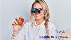  Presentation with geode - Slide set enhanced with beautiful-young-blonde-woman-holding background and a lemonade colored foreground