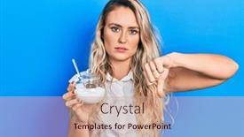  Presentation with negative - Slides consisting of beautiful-young-blonde-woman-holding background and a coral colored foreground