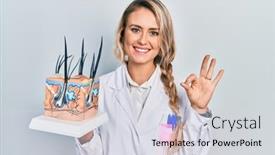  Presentation with beautiful skin - Slide deck consisting of beautiful-young-blonde-woman-holding background and a lemonade colored foreground