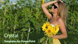  Presentation with ion - Colorful slides enhanced with beautiful young blonde woman ion backdrop and a  colored foreground