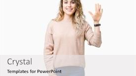  Presentation with fingers - Theme enhanced with beautiful young blonde woman wearing sweatershirt over isolated background showing and pointing up with fingers number five while smiling confident and happy background and a white colored foreground