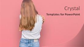  Presentation with self care - Slide set consisting of beautiful-young-blonde-woman-wearing background and a coral colored foreground