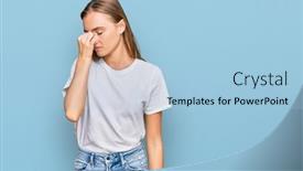  Presentation with frustration - Cool new presentation with beautiful-young-blonde-woman-wearing backdrop and a light blue colored foreground