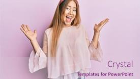  Presentation with young woman wearing boxer gloves - PPT theme featuring beautiful-young-blonde-woman-wearing background and a lemonade colored foreground