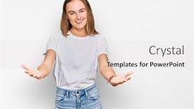  Presentation with acceptance - Audience pleasing slide set consisting of beautiful-young-blonde-woman-wearing backdrop and a light gray colored foreground