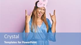  Presentation with pajama - Slide deck featuring beautiful-young-blonde-woman-wearing background and a teal colored foreground