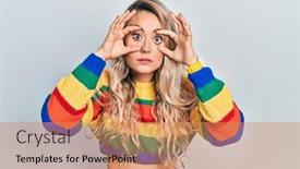  Presentation with tired - Theme having beautiful-young-blonde-woman-wearing background and a coral colored foreground