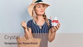  Presentation with ice cream - Slides enhanced with beautiful-young-blonde-woman-wearing background and a coral colored foreground