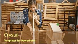  Presentation with wood-industry - Theme featuring beautiful-young-blonde-woman and a tawny brown colored foreground