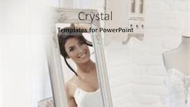  Presentation with bride - PPT layouts featuring beautiful-young-bride-looking background and a light gray colored foreground