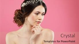  Presentation with pink wedding - Colorful PPT theme enhanced with beautiful-young-bride-with-fashion backdrop and a lemonade colored foreground