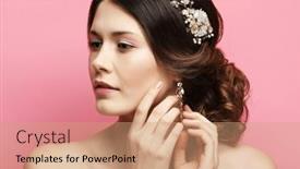  Presentation with pink wedding - PPT theme with beautiful-young-bride-with-fashion background and a  colored foreground