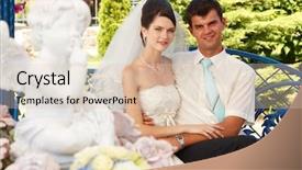  Presentation with angel - Audience pleasing presentation design consisting of groom and statue of angel backdrop and a lemonade colored foreground