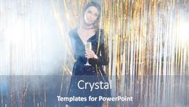  Presentation with shiny gold - Presentation theme with beautiful-young-brunette-girl background and a  colored foreground