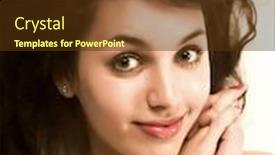  Presentation with look - PPT theme consisting of beautiful-young-brunette-with-magi background and a tawny brown colored foreground