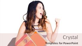  Presentation with student exchange - Theme with beautiful-young-brunette-woman-exchange background and a lemonade colored foreground