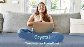  Presentation with praying hands - Presentation theme having beautiful-young-brunette-woman-sitting background and a ocean colored foreground