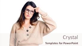  Presentation with acne woman - Theme having beautiful-young-brunette-woman-wearing background and a sky blue colored foreground