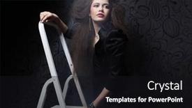  Presentation with step - Audience pleasing PPT theme consisting of beautiful-young-brunette-woman backdrop and a black colored foreground