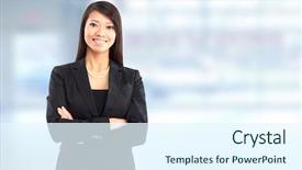  Presentation with accounting - Slide set enhanced with beautiful young business woman accounting background and a  colored foreground