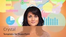  Presentation with abstract business - Slide set consisting of beautiful young business woman over abstract background background and a coral colored foreground