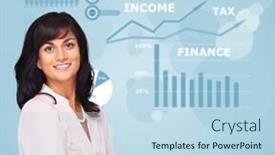  Presentation with business abstract - PPT theme with beautiful young business woman over abstract background background and a light blue colored foreground