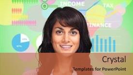  Presentation with business abstract - Beautiful slide set featuring beautiful young business woman over abstract background backdrop and a red colored foreground