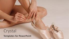  Presentation with ballerina - Cool new theme with beautiful-young-caucasian-ballerina-putting backdrop and a coral colored foreground