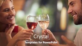  Presentation with toasting - Colorful PPT theme enhanced with beautiful-young-caucasian-couple-toasting backdrop and a tawny brown colored foreground