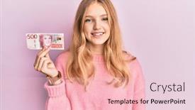  Presentation with swedish - Beautiful presentation featuring beautiful-young-caucasian-girl-holding backdrop and a lemonade colored foreground